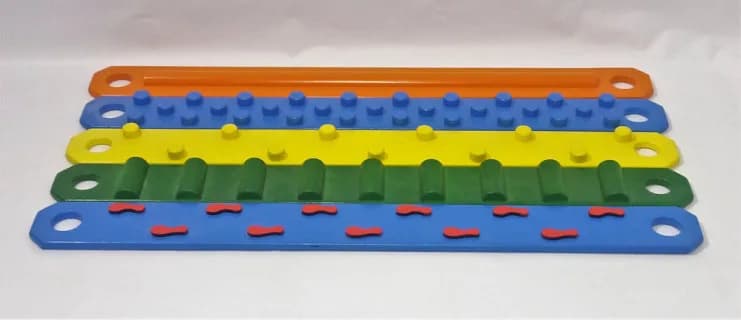 Тактильно-массажная дорожка "Змейка" (5 дощечек, цветная)