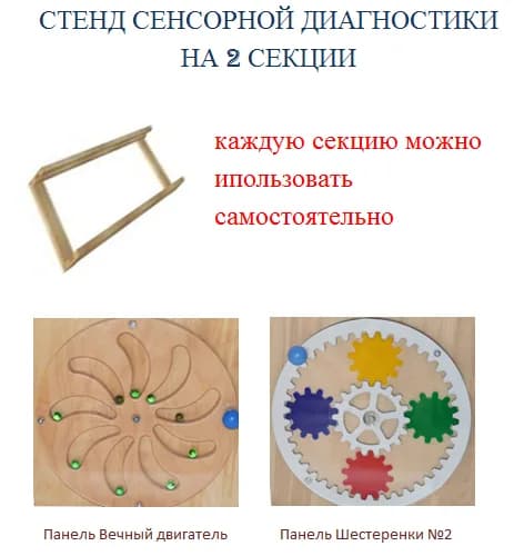 Стенд с тактильно-развивающими панелями №2 (комплектация : рама для крепления 2 панелей