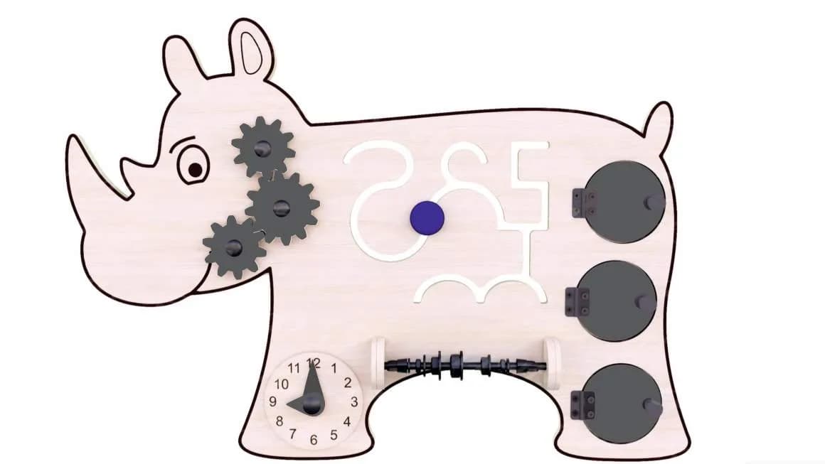 Бизиборд «Веселый носорог»